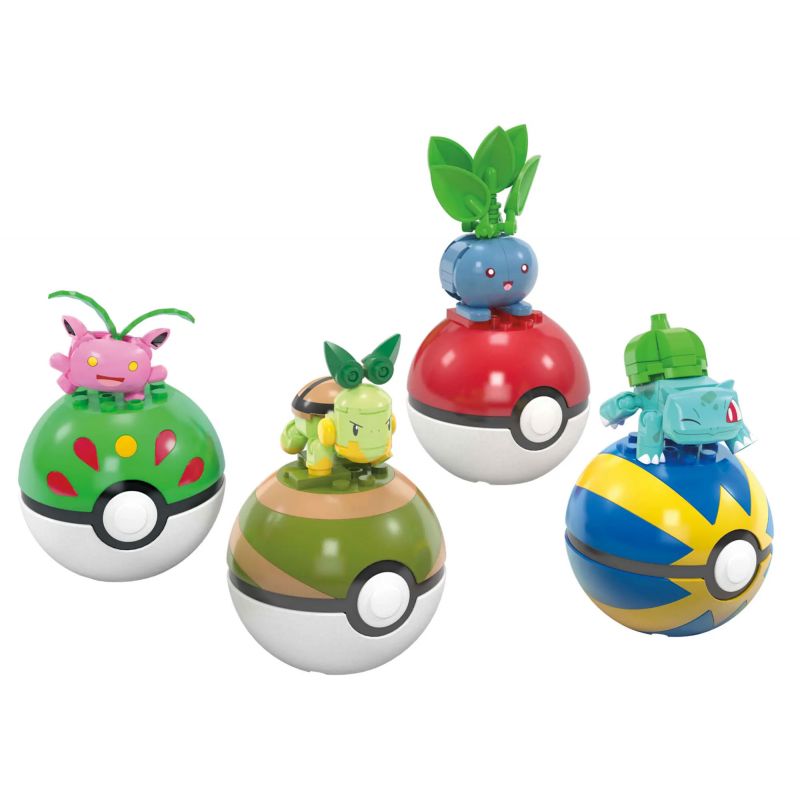 MEGA BLOKS HWR77 non  POKÉMON bộ đồ chơi xếp lắp ráp ghép mô hình Movie & Game POKÉMON GRASS-TYPE TRAINER TEAM Phim Và Trò Chơi 118 khối