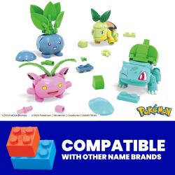 MEGA BLOKS HWR77 POKÉMON bộ đồ chơi xếp lắp ráp ghép mô hình Movie & Game POKÉMON GRASS-TYPE TRAINER TEAM Phim Và Trò Chơi 118 khối