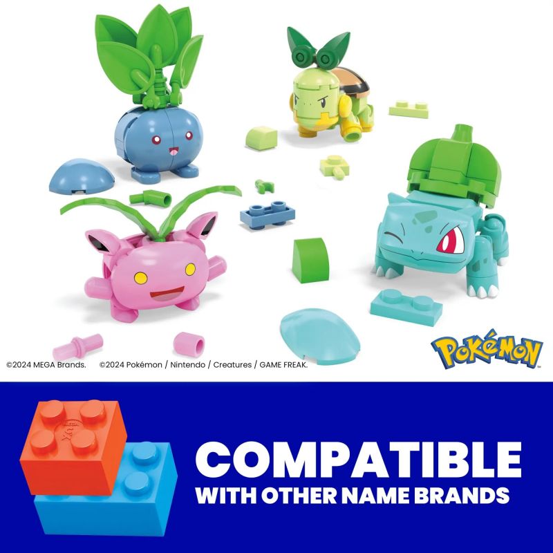 MEGA BLOKS HWR77 POKÉMON bộ đồ chơi xếp lắp ráp ghép mô hình Movie & Game POKÉMON GRASS-TYPE TRAINER TEAM Phim Và Trò Chơi 118 khối