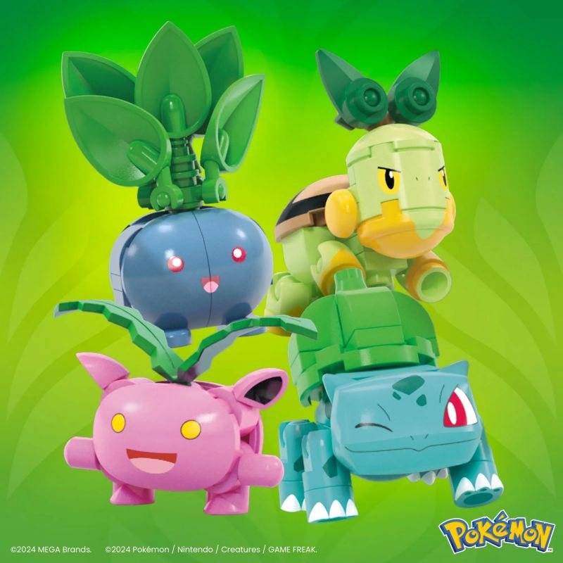 MEGA BLOKS HWR77 POKÉMON bộ đồ chơi xếp lắp ráp ghép mô hình Movie & Game POKÉMON GRASS-TYPE TRAINER TEAM Phim Và Trò Chơi 118 khối