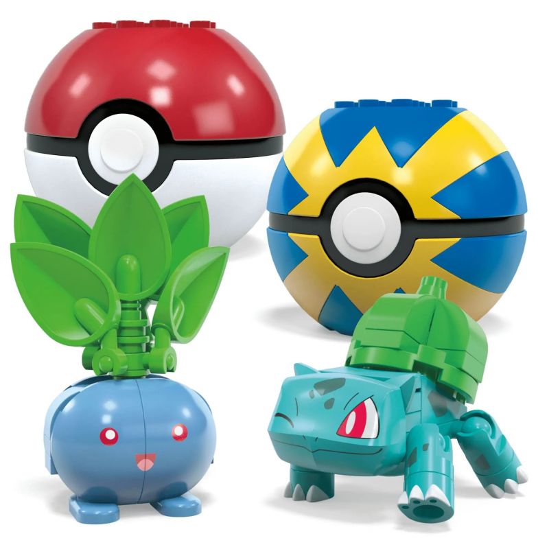 MEGA BLOKS HWR77 POKÉMON bộ đồ chơi xếp lắp ráp ghép mô hình Movie & Game POKÉMON GRASS-TYPE TRAINER TEAM Phim Và Trò Chơi 118 khối