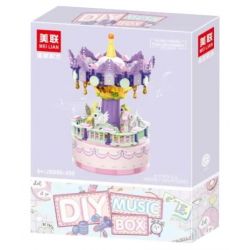 AMERICAN LEAGUE JX099 HỘP NHẠC BĂNG CHUYỀN VUI VẺ bộ đồ chơi xếp lắp ráp ghép mô hình MERRY GO ROUND 456 khối