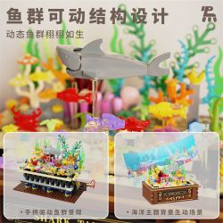 TAKUGI T4002 4002 BỂ CÁ MẬP BIỂN SÂU bộ đồ chơi xếp lắp ráp ghép mô hình DEEP SEA SHARK TANK 721 khối
