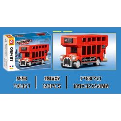 SEMBO 714357 ĐỘI XE BUÝT HAI TẦNG MÀU ĐỎ TUYỆT VỜI bộ đồ chơi xếp lắp ráp ghép mô hình Racers Đua Tốc Độ 120 khối