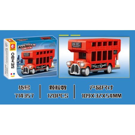 SEMBO 714357 ĐỘI XE BUÝT HAI TẦNG MÀU ĐỎ TUYỆT VỜI bộ đồ chơi xếp lắp ráp ghép mô hình Racers Đua Tốc Độ 120 khối
