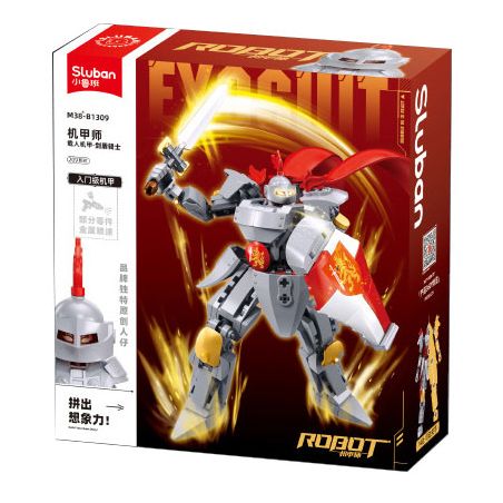 SLUBAN M38-B1309 B1309 1309 M38B1309 38-B1309 BẬC THẦY CƠ KHÍ HIỆP SĨ KIẾM VÀ KHIÊN MECHA CÓ NGƯỜI LÁI bộ đồ chơi xếp lắp ráp ghép mô hình 209 khối