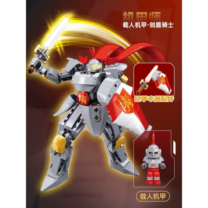 SLUBAN M38-B1309 B1309 1309 M38B1309 38-B1309 BẬC THẦY CƠ KHÍ HIỆP SĨ KIẾM VÀ KHIÊN MECHA CÓ NGƯỜI LÁI bộ đồ chơi xếp lắp ráp ghép mô hình 209 khối