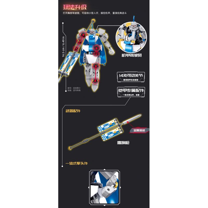 SLUBAN M38-B1310 B1310 1310 M38B1310 38-B1310 WARCASTER FLAG KNIGHT CÓ NGƯỜI LÁI MECHA bộ đồ chơi xếp lắp ráp ghép mô hình 193 khối