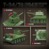 QuanGuan 100297 Quan Guan 100297 XE TĂNG HẠNG TRUNG T34/76 1943 CỦA LIÊN XÔ bộ đồ chơi xếp lắp ráp ghép mô hình Military Army T34/76[1943] MEDIUM TANK Quân Sự Bộ Đội 415 khối