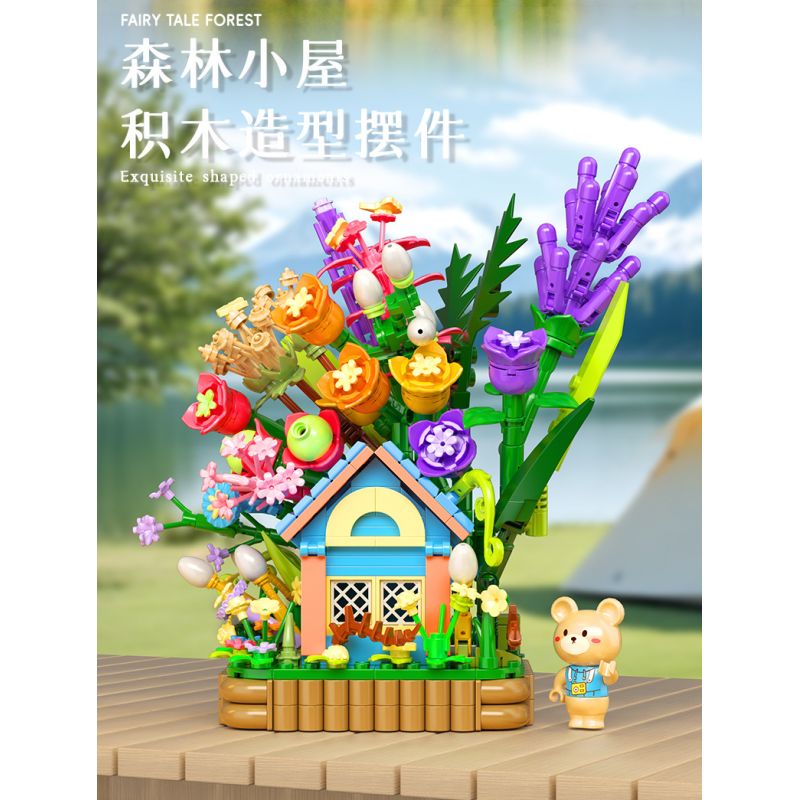 DUOMAIKA D2012 2012 CABIN RỪNG CỦA GẤU bộ đồ chơi xếp lắp ráp ghép mô hình FOREST HOUSE