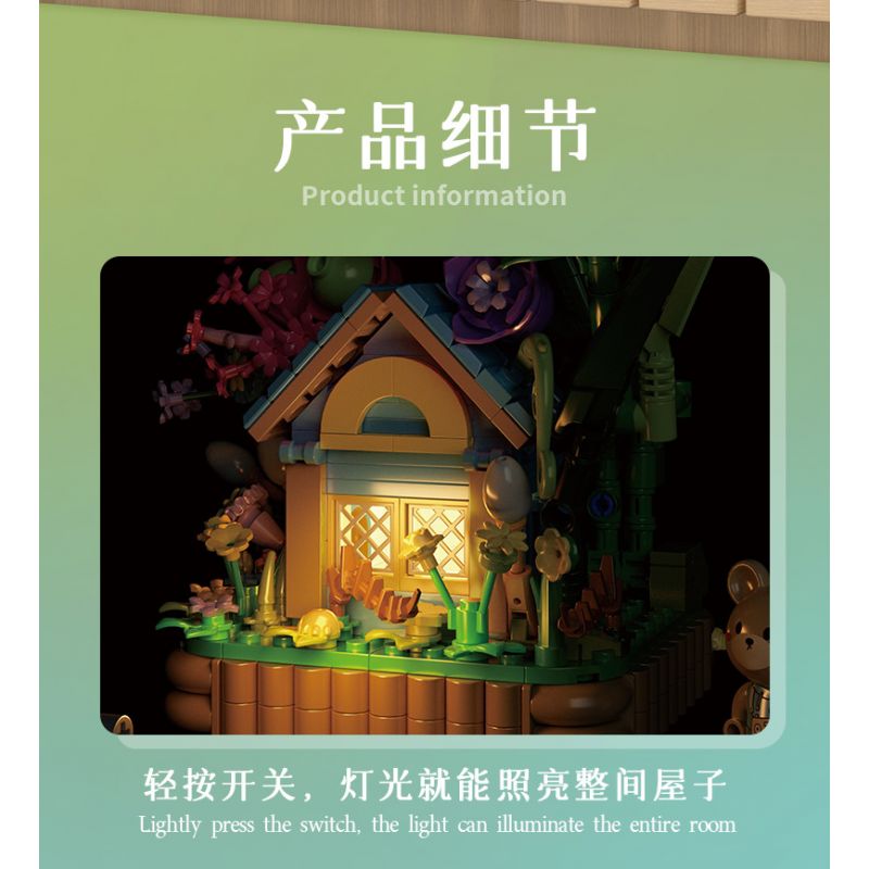 DUOMAIKA D2012 2012 CABIN RỪNG CỦA GẤU bộ đồ chơi xếp lắp ráp ghép mô hình FOREST HOUSE