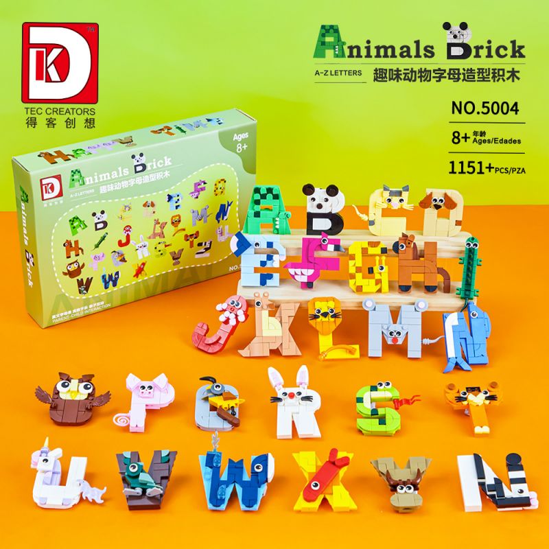DK 5004 HÌNH CHỮ ĐỘNG VẬT NGỘ NGHĨNH bộ đồ chơi xếp lắp ráp ghép mô hình Creator ANIMALS BRICK Sáng Tạo 1151 khối