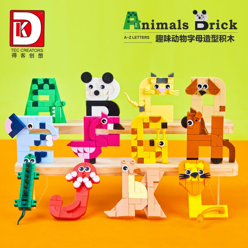 DK 5004 HÌNH CHỮ ĐỘNG VẬT NGỘ NGHĨNH bộ đồ chơi xếp lắp ráp ghép mô hình Creator ANIMALS BRICK Sáng Tạo 1151 khối