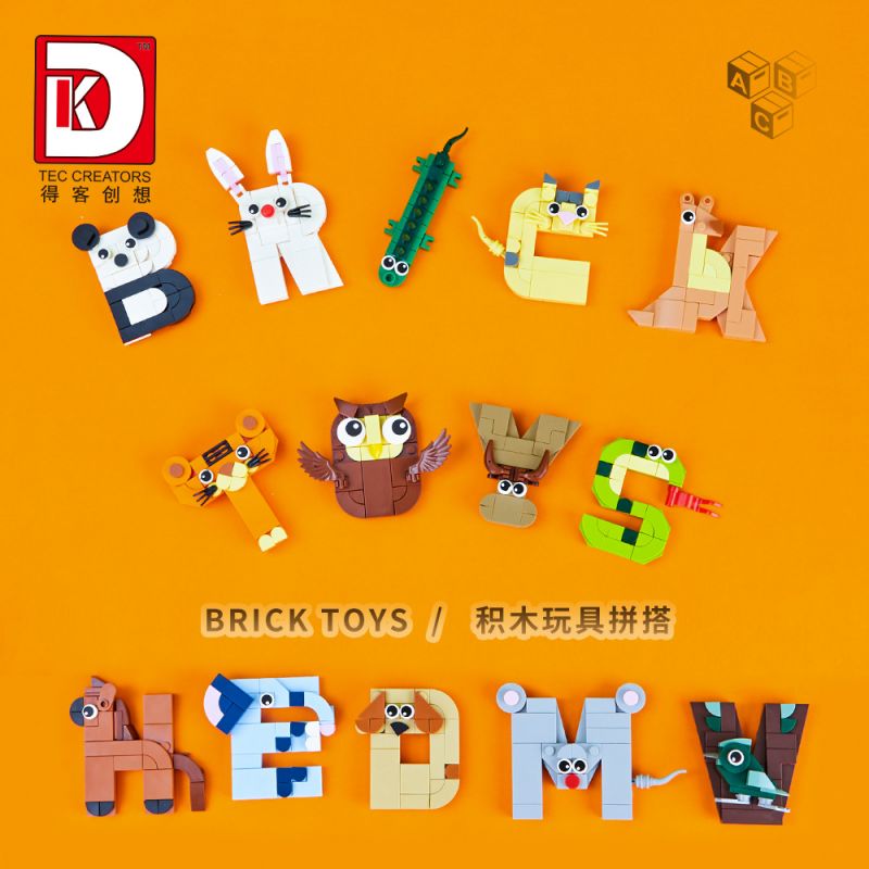 DK 5004 HÌNH CHỮ ĐỘNG VẬT NGỘ NGHĨNH bộ đồ chơi xếp lắp ráp ghép mô hình Creator ANIMALS BRICK Sáng Tạo 1151 khối