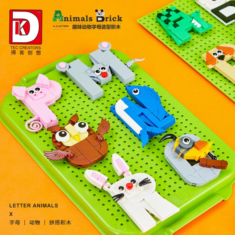 DK 5004 HÌNH CHỮ ĐỘNG VẬT NGỘ NGHĨNH bộ đồ chơi xếp lắp ráp ghép mô hình Creator ANIMALS BRICK Sáng Tạo 1151 khối