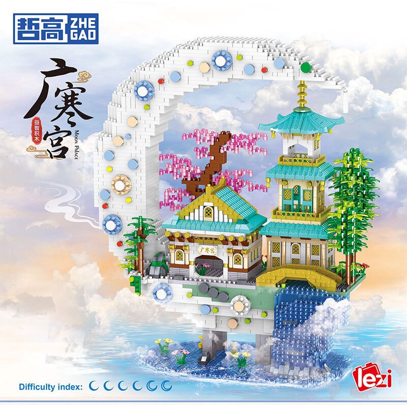 ZHEGAO LZ8284 8284 CUNG ĐIỆN QUẢNG HÁN bộ đồ chơi xếp lắp ráp ghép mô hình Arts & Crafts MOON PALACE 2946 khối