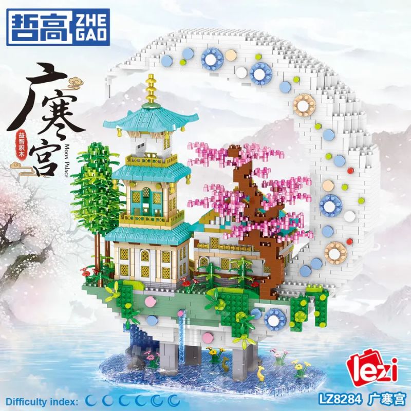 ZHEGAO LZ8284 8284 CUNG ĐIỆN QUẢNG HÁN bộ đồ chơi xếp lắp ráp ghép mô hình Arts & Crafts MOON PALACE 2946 khối