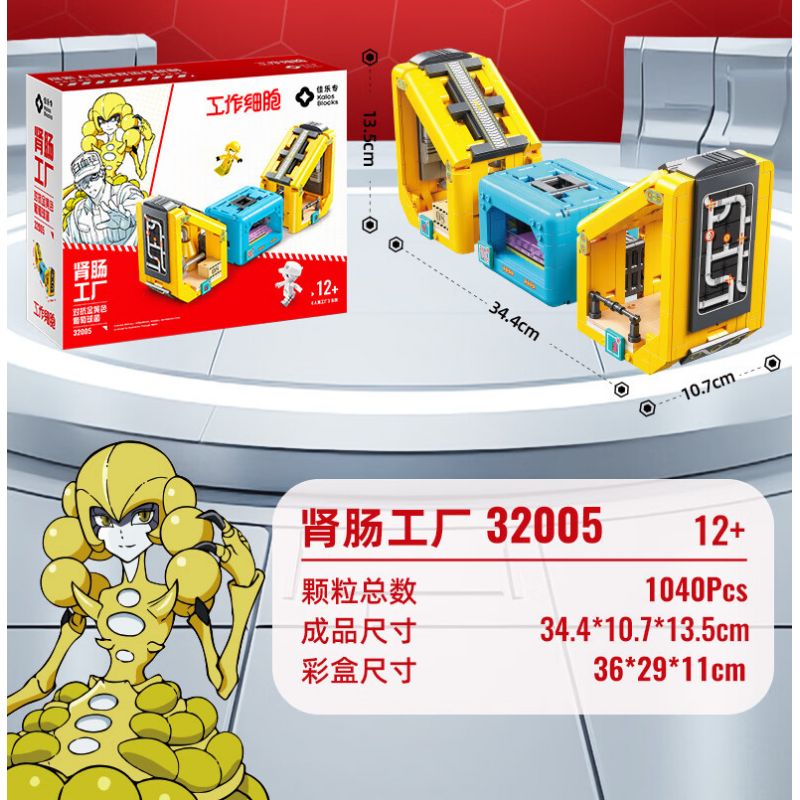 JIALE SPECIAL 32005 CÁC TẾ BÀO ĐANG HOẠT ĐỘNG NHÀ MÁY THẬN-RUỘT CHỐNG LẠI TỤ CẦU VÀNG bộ đồ chơi xếp lắp ráp ghép mô hình Movie & Game Phim Và Trò Chơi 1040 khối