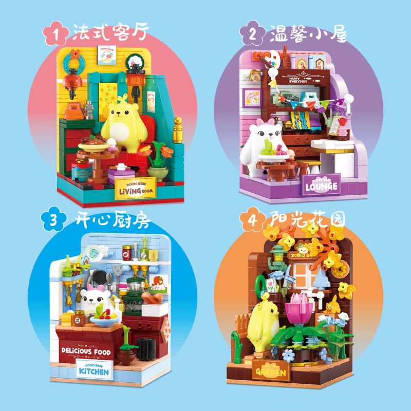 ZHEGAO 662039 GẤU VỪA CHỚM NỞ LOHAS NEST bộ đồ chơi xếp lắp ráp ghép mô hình 2292 khối