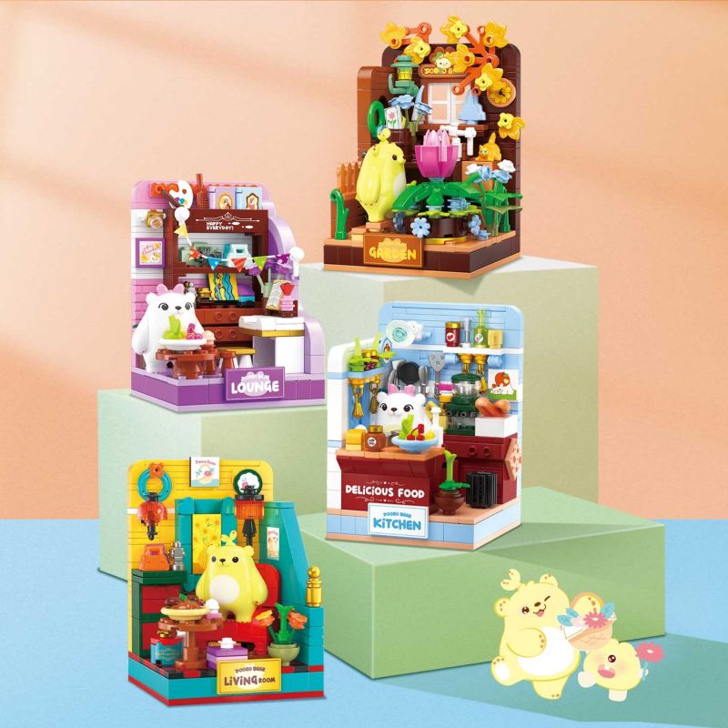 ZHEGAO 662039 GẤU VỪA CHỚM NỞ LOHAS NEST bộ đồ chơi xếp lắp ráp ghép mô hình 2292 khối