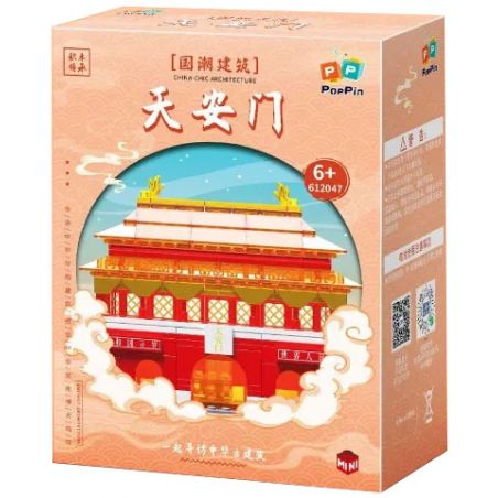 ZHEGAO 612047 KIẾN TRÚC XU HƯỚNG QUỐC GIA THIÊN AN MÔN bộ đồ chơi xếp lắp ráp ghép mô hình Architecture Công Trình Kiến Trúc