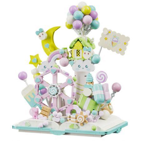 BEAUTY AND 13065 NGÔI NHÀ KẸO TRÁNG MIỆNG VÒNG ĐU QUAY XOAY bộ đồ chơi xếp lắp ráp ghép mô hình Arts & Crafts 1188 khối