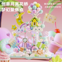 BEAUTY AND 13065 NGÔI NHÀ KẸO TRÁNG MIỆNG VÒNG ĐU QUAY XOAY bộ đồ chơi xếp lắp ráp ghép mô hình Arts & Crafts 1188 khối