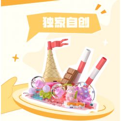 WEILE CREATION 2174 QUẦY TRÁNG MIỆNG CHANH VANI bộ đồ chơi xếp lắp ráp ghép mô hình ICE CREAM 656 khối