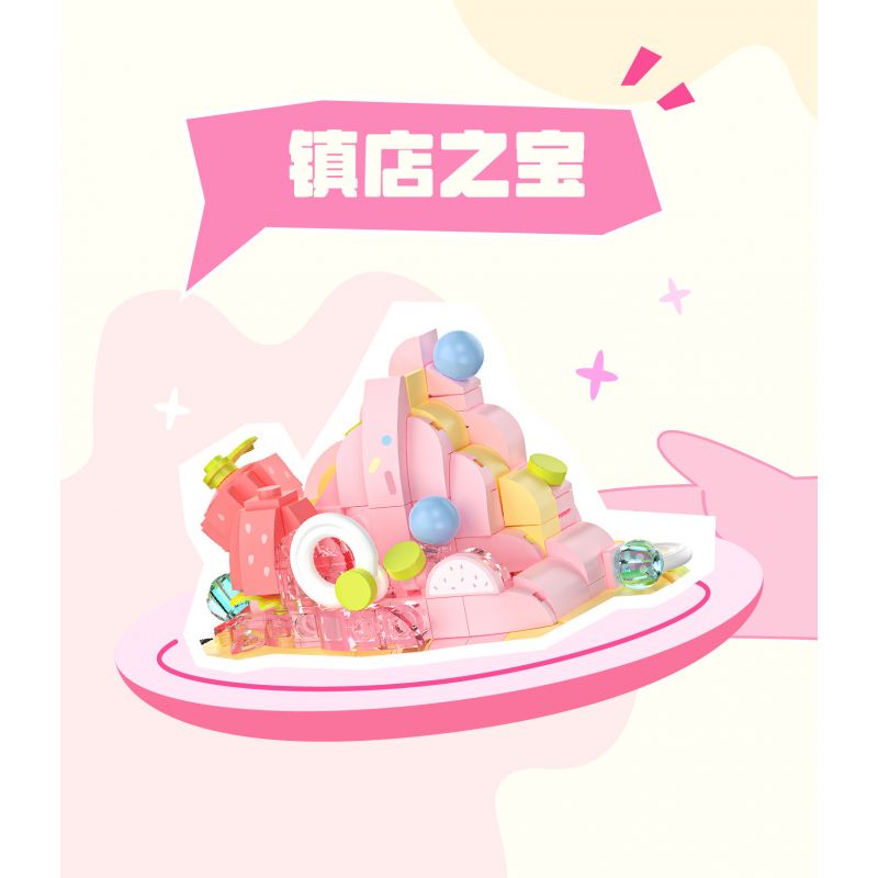 WEILE CREATION 2174 QUẦY TRÁNG MIỆNG CHANH VANI bộ đồ chơi xếp lắp ráp ghép mô hình ICE CREAM 656 khối