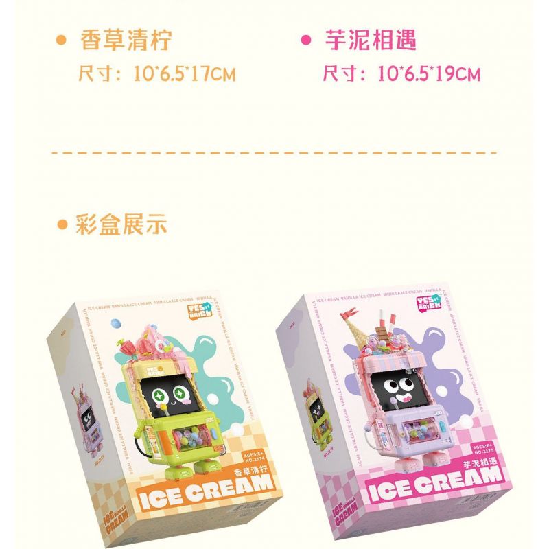 WEILE CREATION 2174 QUẦY TRÁNG MIỆNG CHANH VANI bộ đồ chơi xếp lắp ráp ghép mô hình ICE CREAM 656 khối