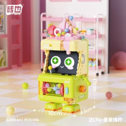 WEILE CREATION 2174 QUẦY TRÁNG MIỆNG CHANH VANI bộ đồ chơi xếp lắp ráp ghép mô hình ICE CREAM 656 khối