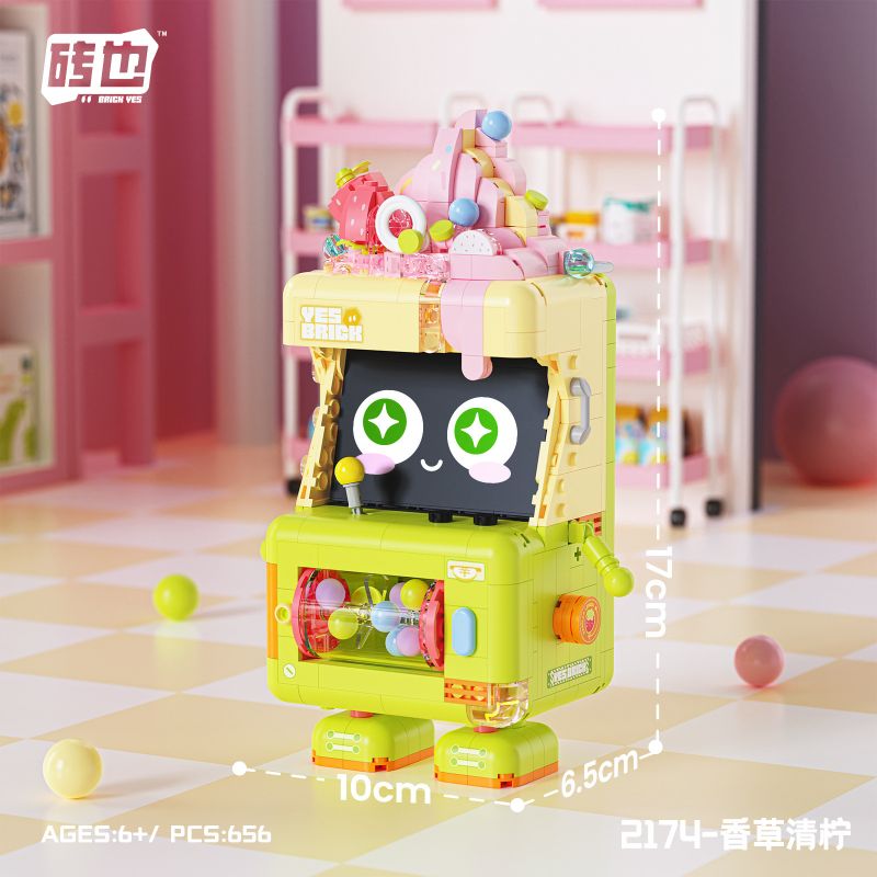 WEILE CREATION 2174 QUẦY TRÁNG MIỆNG CHANH VANI bộ đồ chơi xếp lắp ráp ghép mô hình ICE CREAM 656 khối