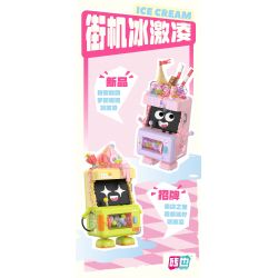 WEILE CREATION 2174 QUẦY TRÁNG MIỆNG CHANH VANI bộ đồ chơi xếp lắp ráp ghép mô hình ICE CREAM 656 khối