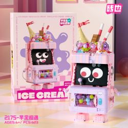 WEILE CREATION 2175 DESSERT INN GẶP GỠ VỚI BỘT KHOAI MÔN bộ đồ chơi xếp lắp ráp ghép mô hình ICE CREAM 623 khối