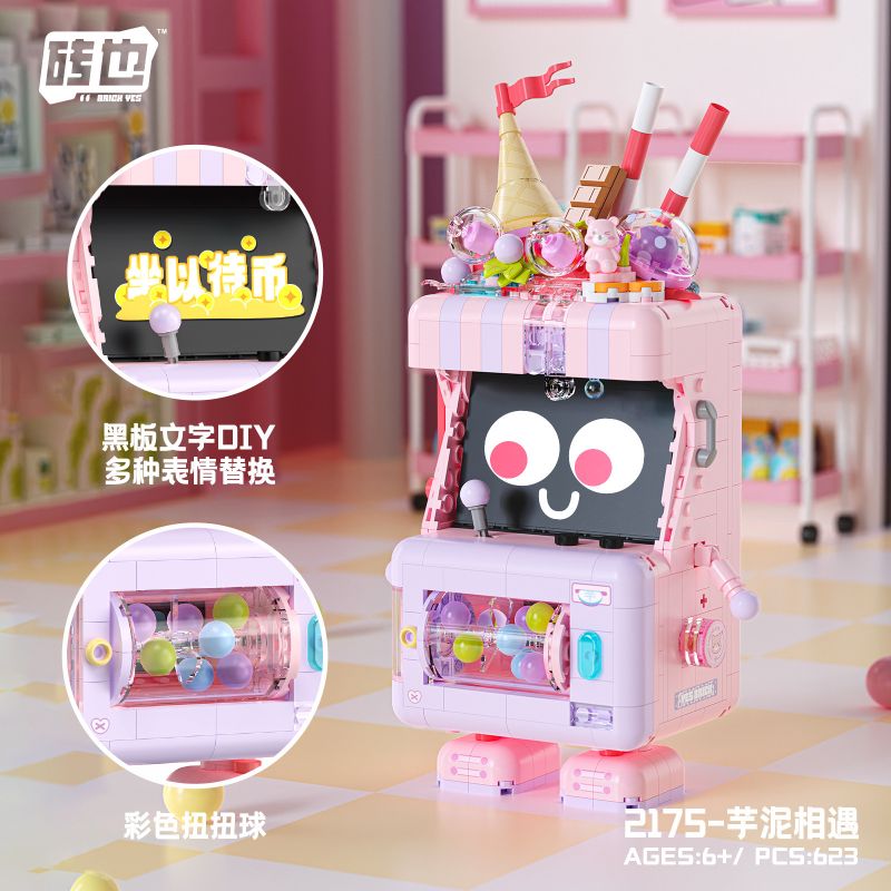 WEILE CREATION 2175 DESSERT INN GẶP GỠ VỚI BỘT KHOAI MÔN bộ đồ chơi xếp lắp ráp ghép mô hình ICE CREAM 623 khối