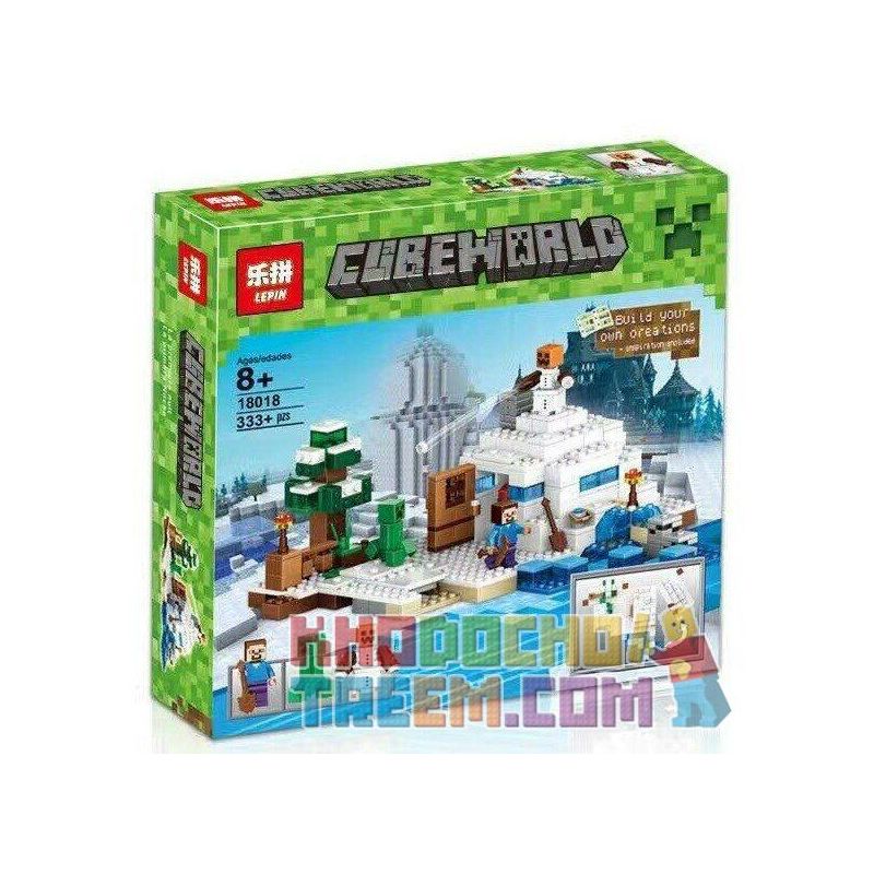 NOT Lego THE SNOW HIDEOUT 21120 BLX 81055 Bela Lari 10391 LELE 79145 LEPIN 18018 ZIMO ZM604 xếp lắp ráp ghép mô hình TRỐN TÌM TRONG TUYẾT NƠI ẨN NÁU Minecraft Game Xây Dựng 327 khối