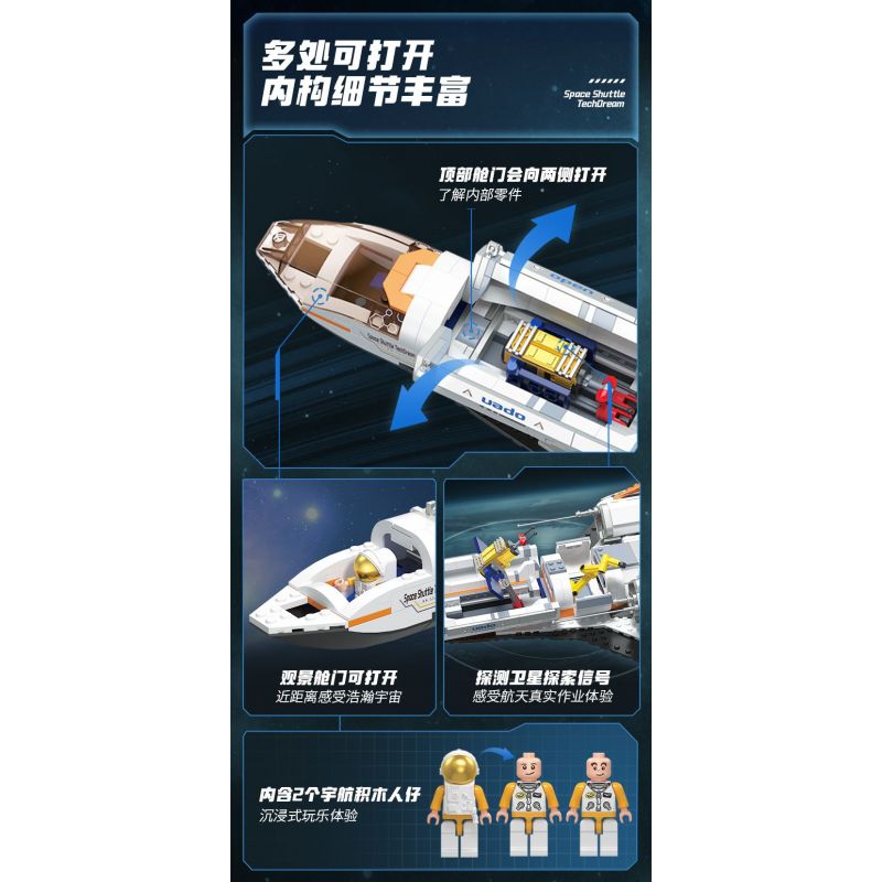 TOP TOY TC1419 1419 KHOA HỌC VIỄN TƯỞNG TÀU CON THOI bộ đồ chơi xếp lắp ráp ghép mô hình SPACE SHUTTLE TECHDREAM 800 khối