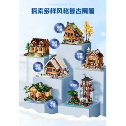 LUMIBRICKS FUNWHOLE F9041 9041 NGÔI NHÀ CỔ ĐIỂN CABIN TRƯỢT TUYẾT bộ đồ chơi xếp lắp ráp ghép mô hình Creator Sáng Tạo 2187 khối
