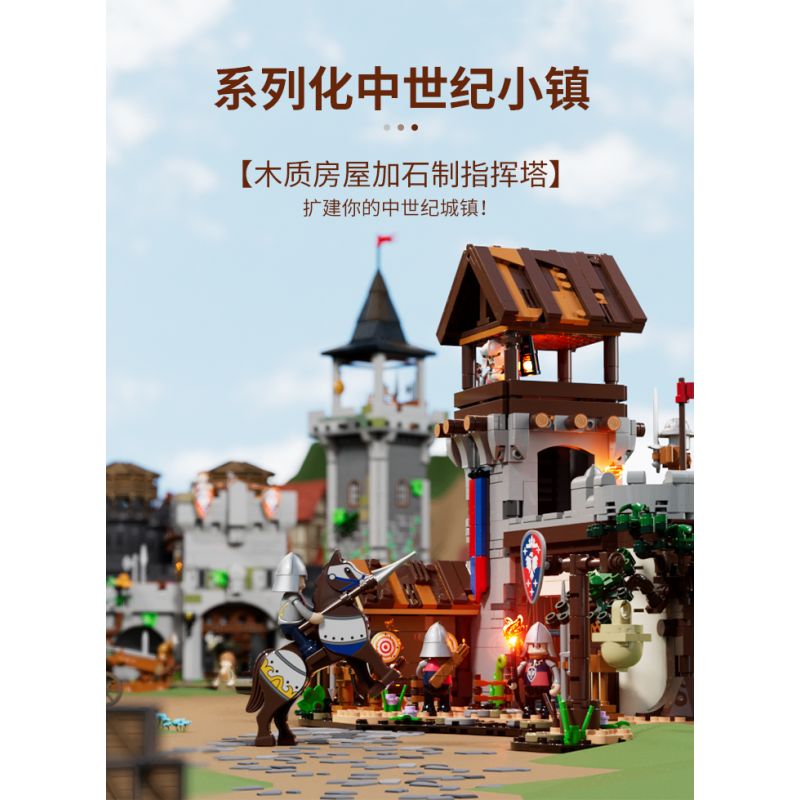 LUMIBRICKS FUNWHOLE F9048 9048 THỜI TRUNG CỔ SÂN TẬP BINH SĨ bộ đồ chơi xếp lắp ráp ghép mô hình Medieval Castle Chiến Tranh Trung Cổ 964 khối