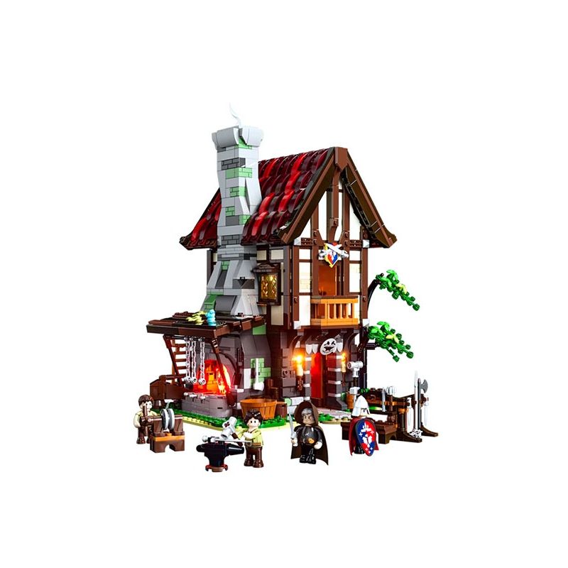 FUNWHOLE F9040 9040 non Lego THỜI TRUNG CỔ LÒ RÈN bộ đồ chơi xếp lắp ráp ghép mô hình Medieval Castle Chiến Tranh Trung Cổ 1595 khối