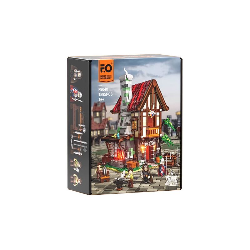 LUMIBRICKS FUNWHOLE F9040 9040 THỜI TRUNG CỔ LÒ RÈN bộ đồ chơi xếp lắp ráp ghép mô hình Medieval Castle Chiến Tranh Trung Cổ 1595 khối