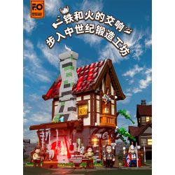 LUMIBRICKS FUNWHOLE F9040 9040 THỜI TRUNG CỔ LÒ RÈN bộ đồ chơi xếp lắp ráp ghép mô hình Medieval Castle Chiến Tranh Trung Cổ 1595 khối