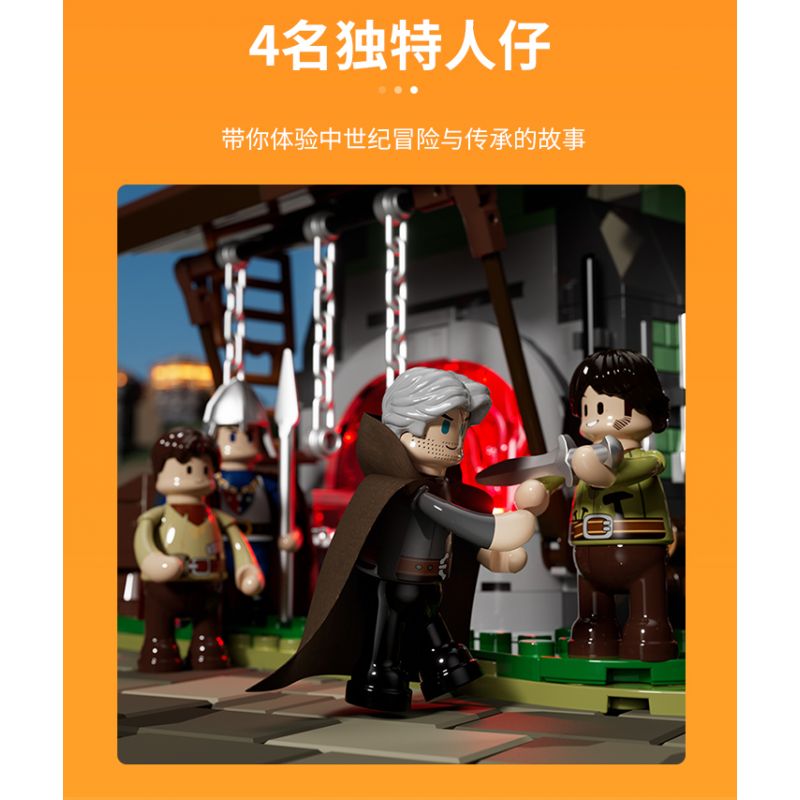 LUMIBRICKS FUNWHOLE F9040 9040 THỜI TRUNG CỔ LÒ RÈN bộ đồ chơi xếp lắp ráp ghép mô hình Medieval Castle Chiến Tranh Trung Cổ 1595 khối