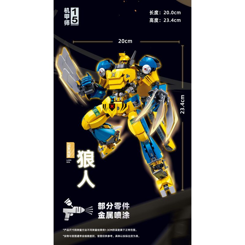 SLUBAN M38-B1298 B1298 1298 M38B1298 38-B1298 BẬC THẦY CƠ KHÍ MECHA NGƯỜI SÓI ƯU TÚ bộ đồ chơi xếp lắp ráp ghép mô hình 525 khối