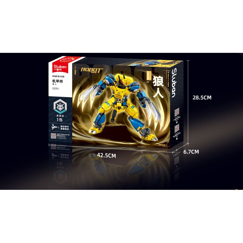 SLUBAN M38-B1298 B1298 1298 M38B1298 38-B1298 BẬC THẦY CƠ KHÍ MECHA NGƯỜI SÓI ƯU TÚ bộ đồ chơi xếp lắp ráp ghép mô hình 525 khối