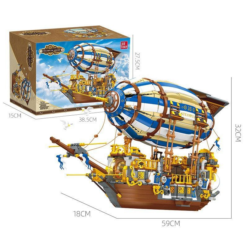 JIESTAR JJ9126 9126 KHINH KHÍ CẦU STEAMPUNK bộ đồ chơi xếp lắp ráp ghép mô hình STEAMPUNK AIRSHIP 3272 khối