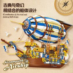 JIESTAR JJ9126 9126 KHINH KHÍ CẦU STEAMPUNK bộ đồ chơi xếp lắp ráp ghép mô hình STEAMPUNK AIRSHIP 3272 khối