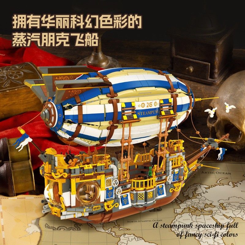 JIESTAR JJ9126 9126 KHINH KHÍ CẦU STEAMPUNK bộ đồ chơi xếp lắp ráp ghép mô hình STEAMPUNK AIRSHIP 3272 khối