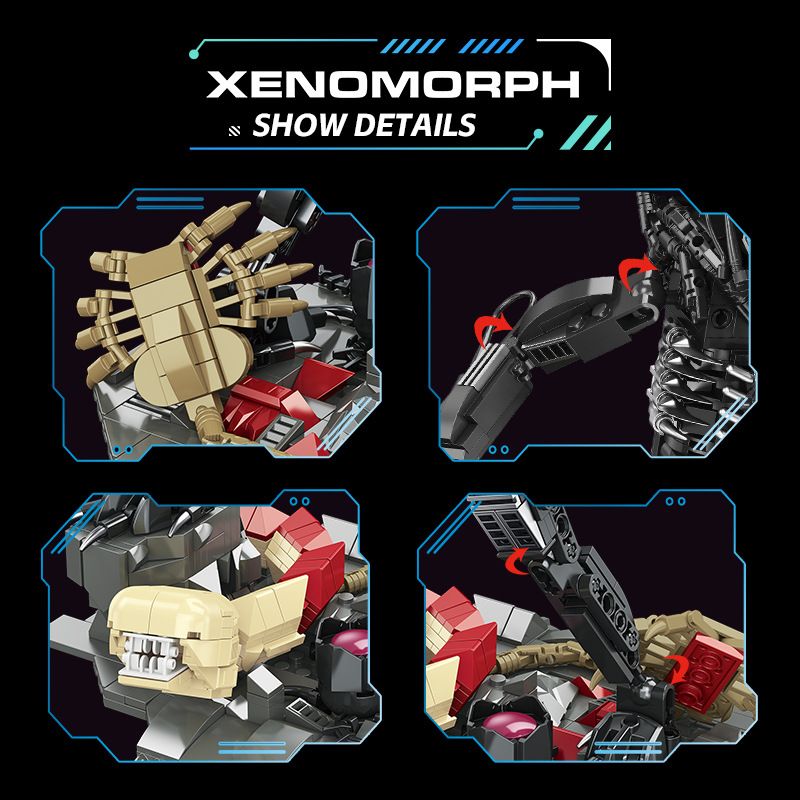 JIESTAR JJ9154 9154 CHIẾN ĐẤU VỚI NGƯỜI NGOÀI HÀNH TINH bộ đồ chơi xếp lắp ráp ghép mô hình XENOMORPH 882 khối