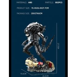 JIESTAR JJ9154 9154 CHIẾN ĐẤU VỚI NGƯỜI NGOÀI HÀNH TINH bộ đồ chơi xếp lắp ráp ghép mô hình XENOMORPH 882 khối